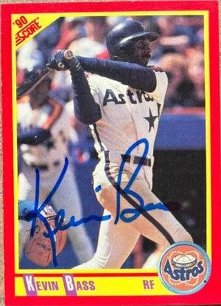 Kevin Bass Signed 1990 Score Baseball Card - Houston Astros