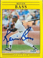 Kevin Bass Signed 1991 Fleer Baseball Card - San Francisco Giants