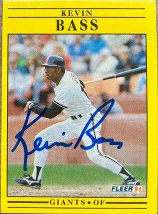 Kevin Bass Signed 1991 Fleer Baseball Card - San Francisco Giants