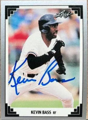 Kevin Bass Signed 1991 Leaf Baseball Card - San Francisco Giants