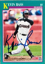 Kevin Bass Signed 1991 Score Baseball Card - San Francisco Giants