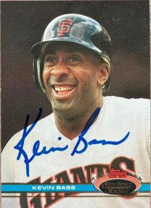 Kevin Bass Signed 1991 Stadium Club Baseball Card - San Francisco Giants