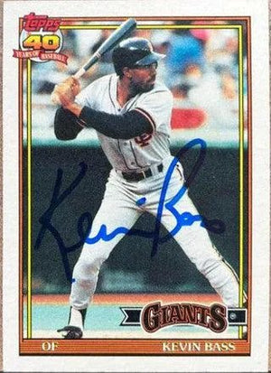 Kevin Bass Signed 1991 Topps Baseball Card - San Francisco Giants