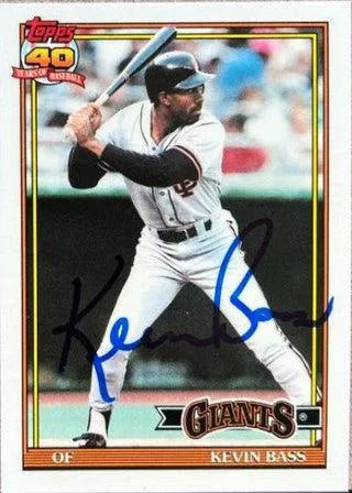 Kevin Bass Signed 1991 Topps Tiffany Baseball Card - San Francisco Giants