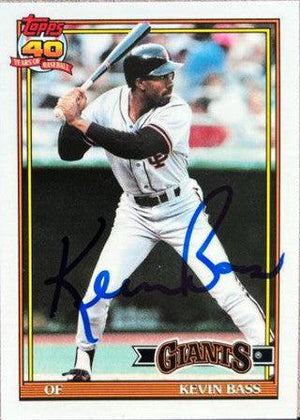 Kevin Bass Signed 1991 Topps Tiffany Baseball Card - San Francisco Giants - PastPros