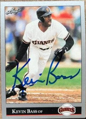 Kevin Bass Signed 1992 Leaf Baseball Card - San Francisco Giants