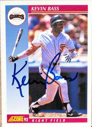 Kevin Bass Signed 1992 Score Baseball Card - San Francisco Giants - PastPros
