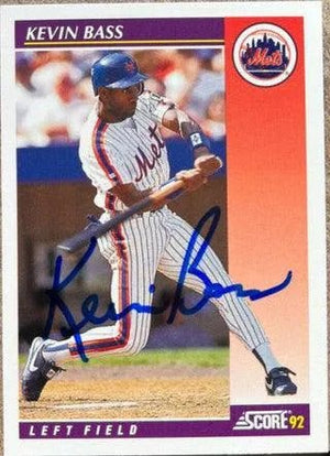 Kevin Bass Signed 1992 Score Rookie/Traded Baseball Card - New York Mets