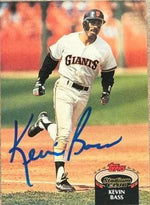 Kevin Bass Signed 1992 Stadium Club Baseball Card - San Francisco Giants