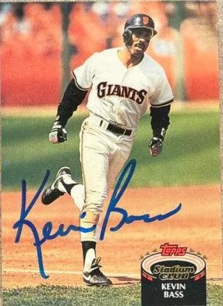 Kevin Bass Signed 1992 Stadium Club Baseball Card - San Francisco Giants