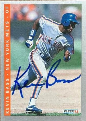 Kevin Bass Signed 1993 Fleer Baseball Card - New York Mets