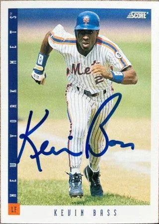 Kevin Bass Signed 1993 Score Baseball Card - New York Mets
