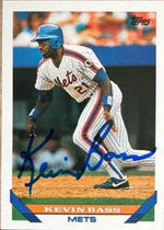 Kevin Bass Signed 1993 Topps Baseball Card - New York Mets