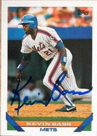 Kevin Bass Signed 1993 Topps Baseball Card - New York Mets