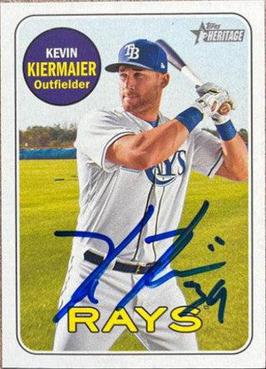 Kevin Keirmaier Signed 2018 Topps Heritage Baseball Card - Tampa Bay Rays - PastPros