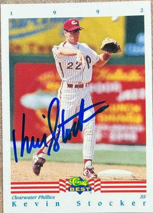 Kevin Stocker Signed 1992 Classic Best Baseball Card - Clearwater Phillies - PastPros
