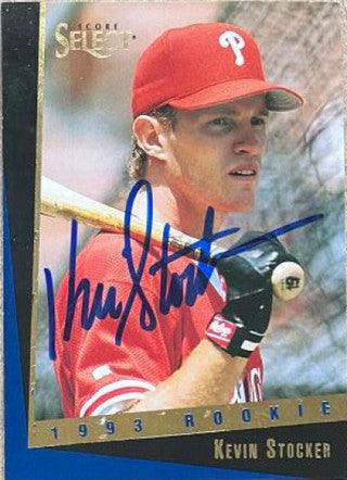 Kevin Stocker Signed 1993 Score Select Rookie & Traded Baseball Card - Philadelphia Phillies - PastPros