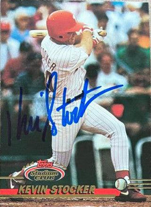 Kevin Stocker Signed 1993 Stadium Club Baseball Card - Philadelphia Phillies - PastPros