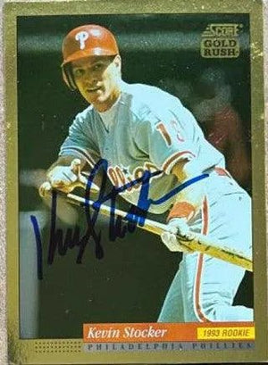 Kevin Stocker Signed 1994 Score Gold Rush Baseball Card - Philadelphia Phillies