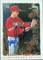 Kevin Stocker Signed 1995 Topps Cyberstats Baseball Card - Philadelphia Phillies