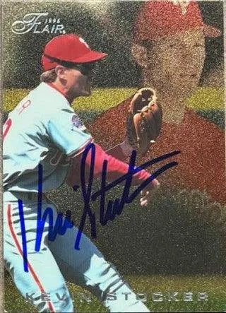 Kevin Stocker Signed 1996 Flair Baseball Card - Philadelphia Phillies