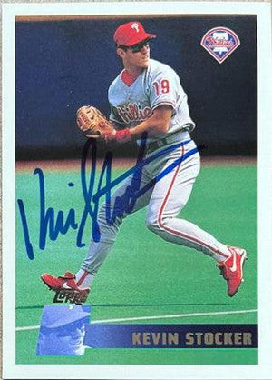Kevin Stocker Signed 1996 Topps Baseball Card - Philadelphia Phillies - PastPros