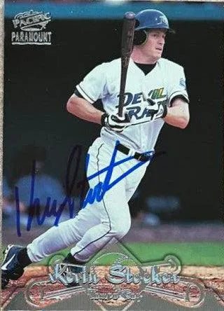 Kevin Stocker Signed 1998 Pacific Paramount Baseball Card - Tampa Bay Devil Rays