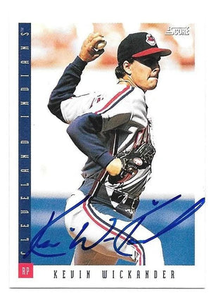 Kevin Wickander Signed 1993 Score Baseball Card - Cleveland Indians