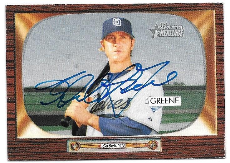 Khalil Greene Signed 2004 Bowman Heritage Baseball Card - San Diego Padres - PastPros