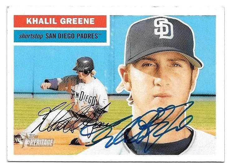 Khalil Greene Signed 2005 Topps Heritage Baseball Card - San Diego Padres