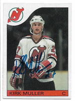 Kirk Muller Signed 1985-86 Topps Hockey Card - New Jersey Devils - PastPros
