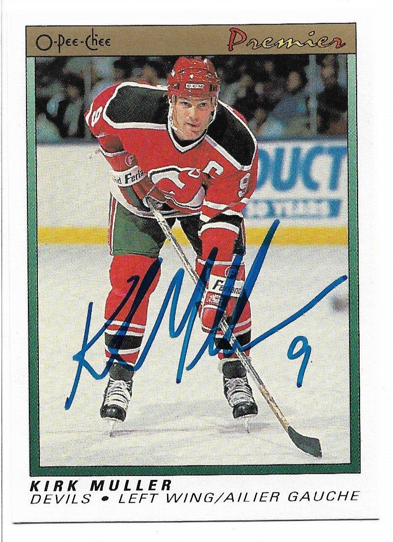 Kirk Muller Signed 1990-91 OPC Premier Hockey Card - New Jersey Devils - PastPros
