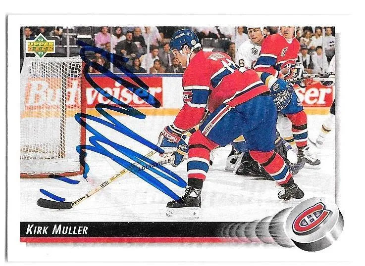 Kirk Muller Signed 1992-93 Upper Deck Hockey Card - Montreal Canadiens - PastPros