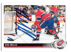 Kirk Muller Signed 1992-93 Upper Deck Hockey Card - Montreal Canadiens - PastPros