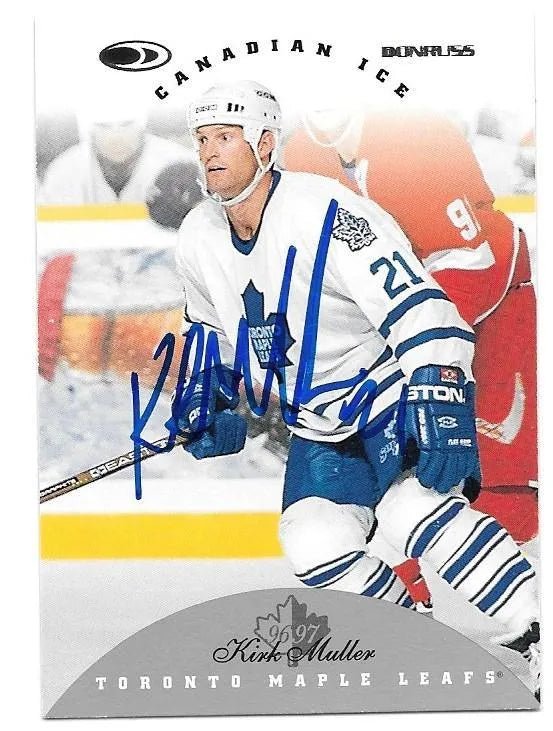 Kirk Muller Signed 1996-97 Donruss Canadian Ice Hockey Card - Toronto Maple Leafs