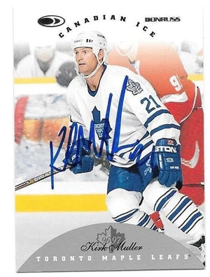 Kirk Muller Signed 1996 - 97 Donruss Canadian Ice Hockey Card - Toronto Maple Leafs - PastPros