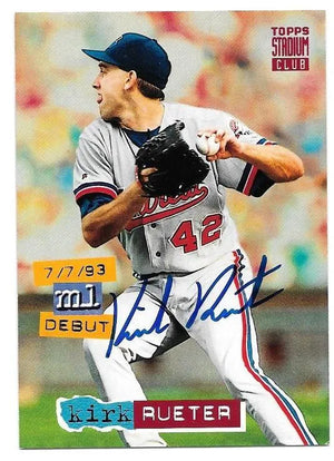 Kirk Reuter Signed 1994 Topps Stadium Baseball Card - Montreal Expos - PastPros