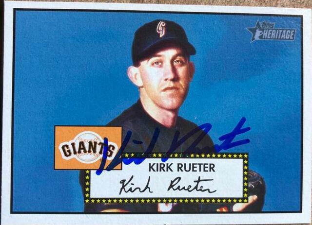 Kirk Reuter Signed 2001 Topps Heritage Baseball Card - San Francisco Giants - PastPros