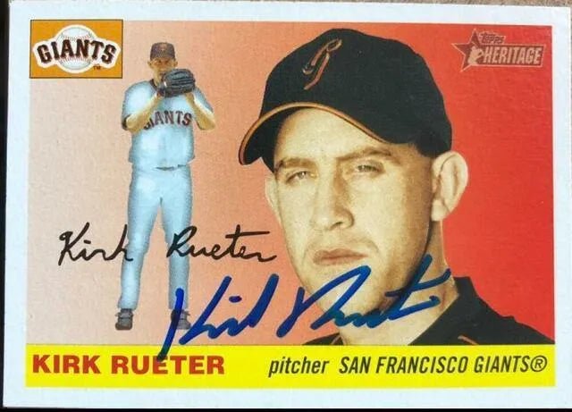 Kirk Rueter Signed 2004 Topps Heritage Baseball Card - San Francisco Giants