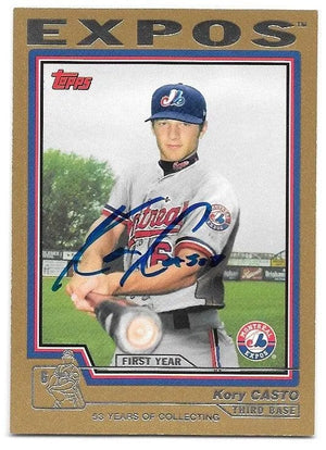 Kory Casto Signed 2004 Topps Gold Baseball Card - Montreal Expos