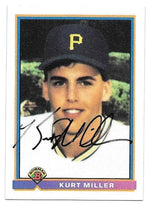 Kurt Miller Signed 1991 Bowman Baseball Card - Pittsburgh Pirates