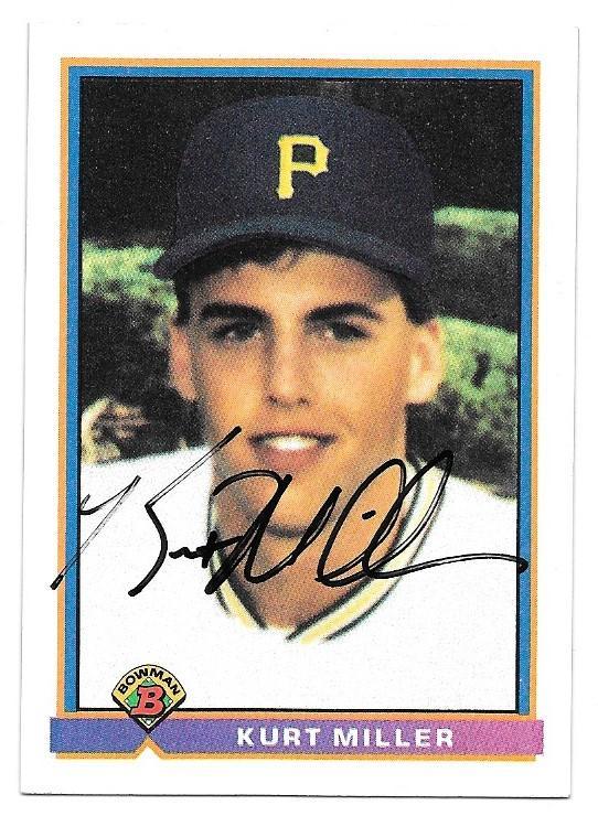 Kurt Miller Signed 1991 Bowman Baseball Card - Pittsburgh Pirates - PastPros