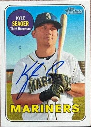 Kyle Seager Signed 2018 Topps Heritage Baseball Card - Seattle Mariners