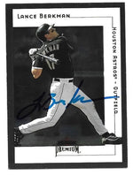 Lance Berkman Signed 2001 Fleer Premium Baseball Card - Houston Astros