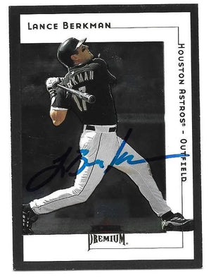 Lance Berkman Signed 2001 Fleer Premium Baseball Card - Houston Astros