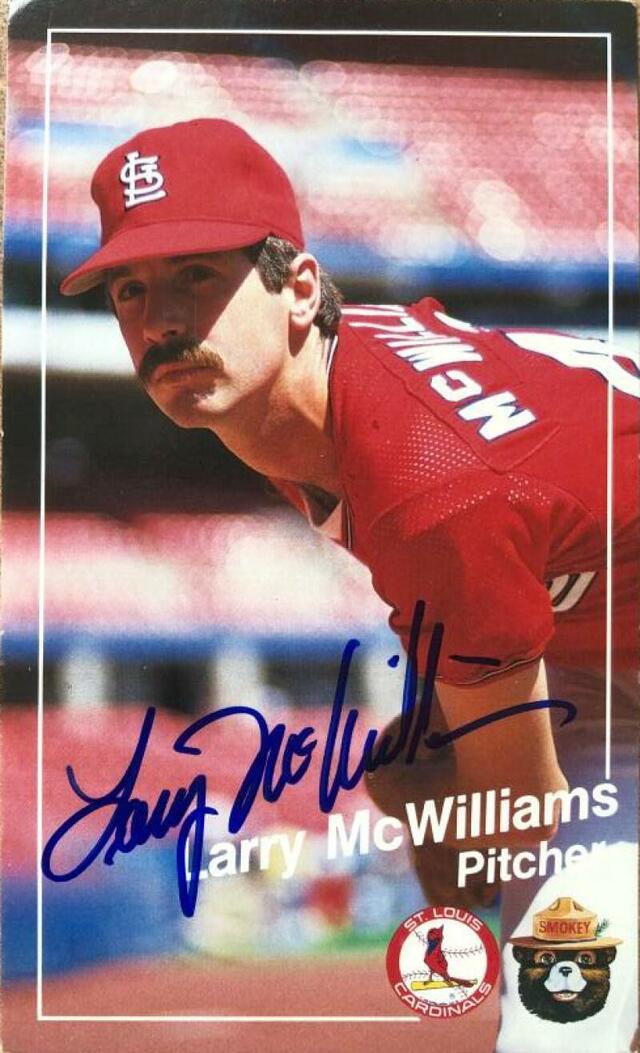 Larry McWilliams Signed 1988 Smokey the Bear Baseball Card - St Louis Cardinals - PastPros