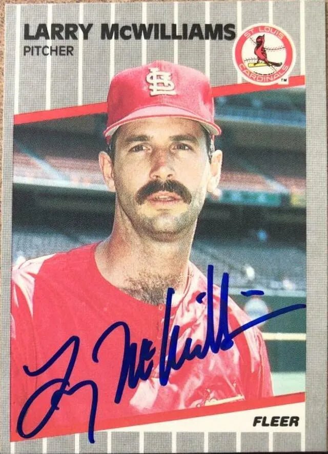 Larry McWilliams Signed 1989 Fleer Baseball Card - St Louis Cardinals