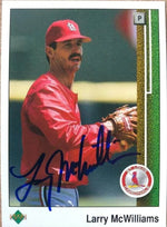 Larry McWilliams Signed 1989 Upper Deck Baseball Card - St Louis Cardinals