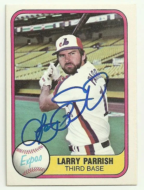 ラリー・パリッシュ サイン入り 1981 Fleer ベースボール カード