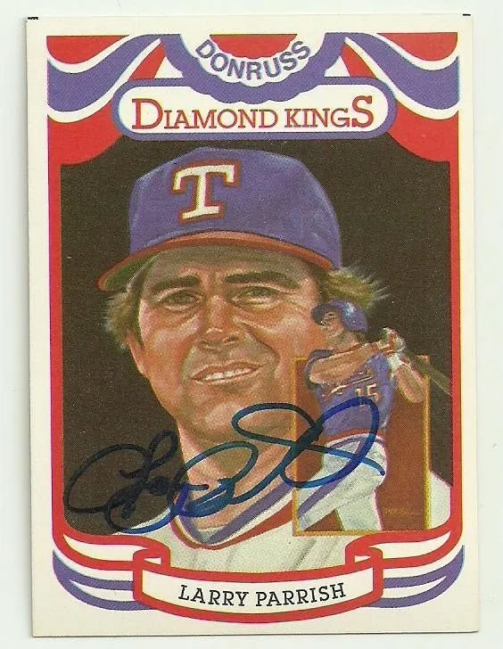 Larry Parrish Signed 1983 Donruss Diamond Kings Baseball Card - Texas Rangers